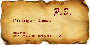 Piringer Damos névjegykártya